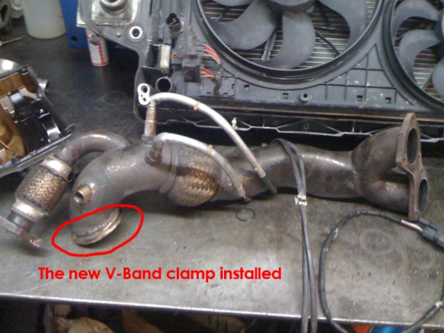 V-Band-Clamp-turbo-installed-on-downpipe